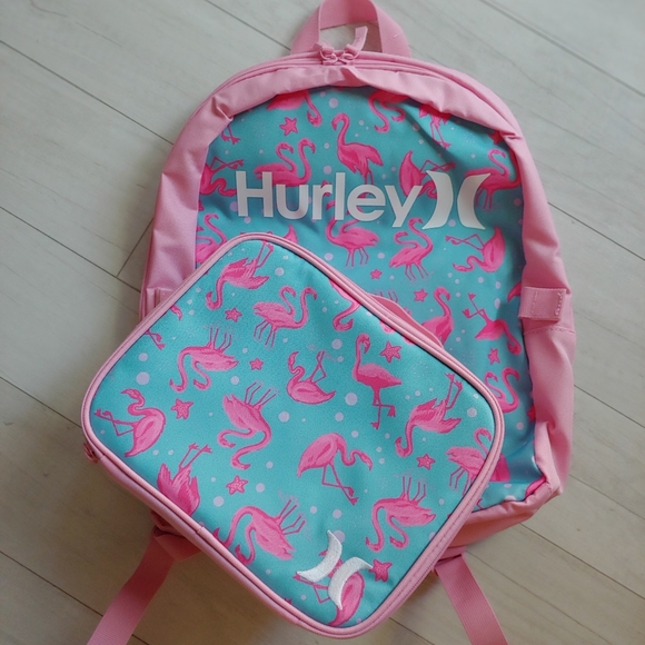 HURLEY NEW Flamingo Backpack Lunch Bag Set